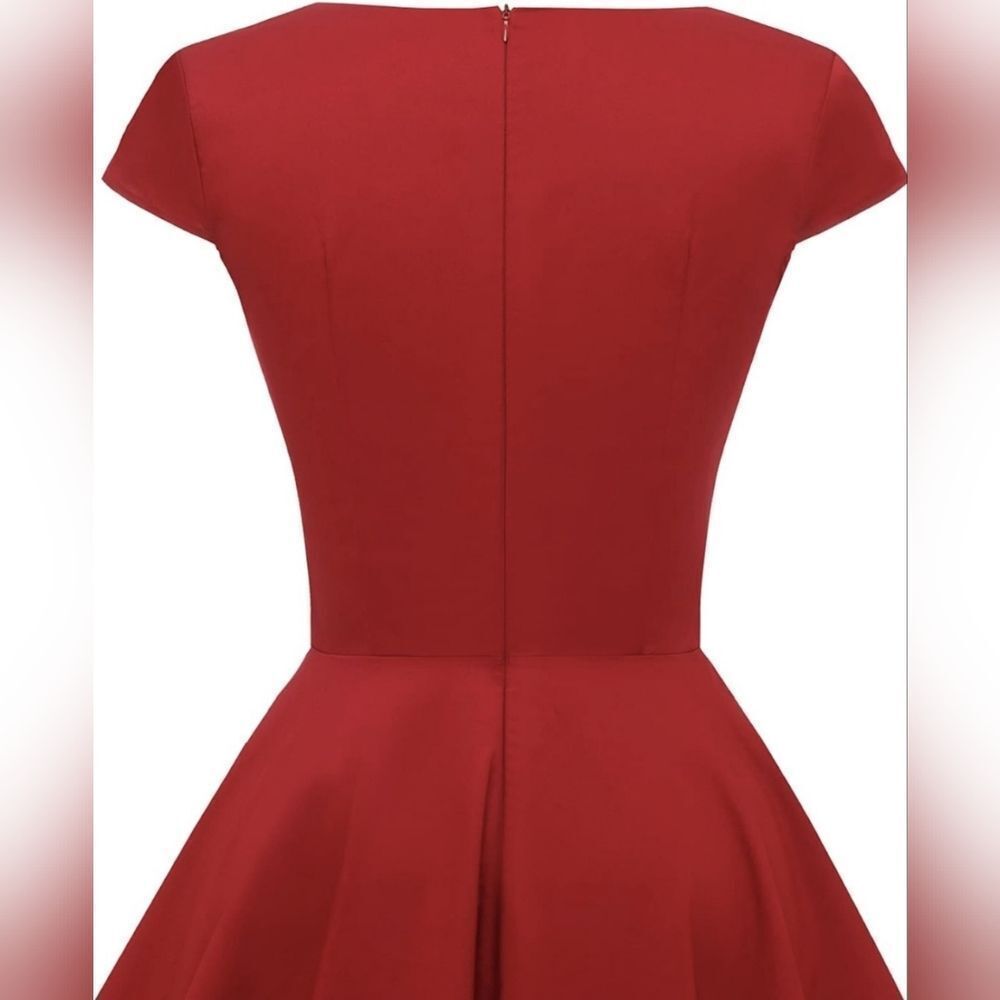 🔹️NWT Dark Red 50's Rockabilly Dress Large - Picture 5 of 12